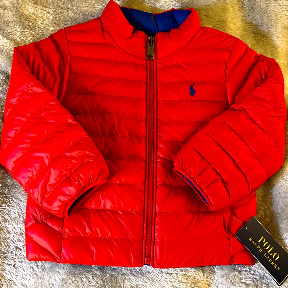Polo by Ralph Lauren red puffer jacket.